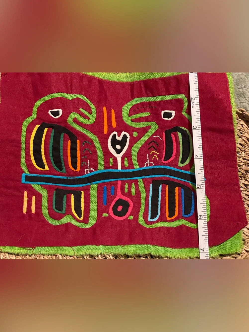 1970’s Panamanian MOLA Handcrafted Colorful Textile Wall Art